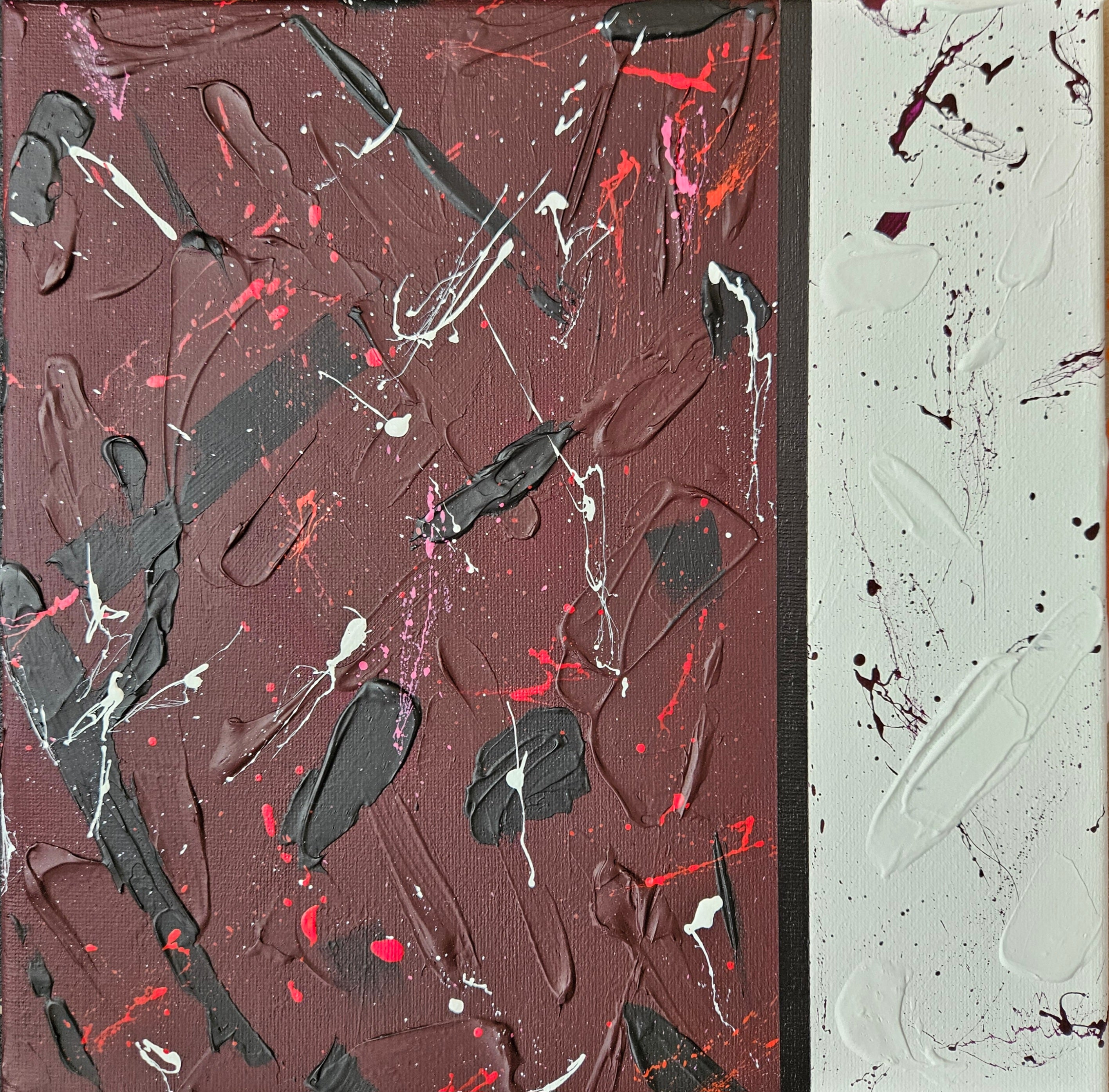Maroon with Bright Splatter